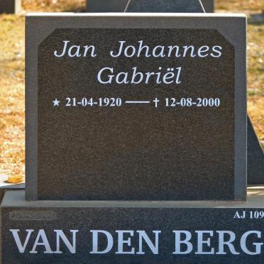 BERG Jan Johannes Gabriël, van den 1920-2000