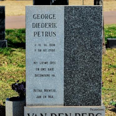 BERG George Diederik Petrus, van den 1938-2002