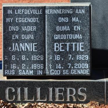 CILLIERS Jannie 1926-1996 &amp; Bettie 1929-2009