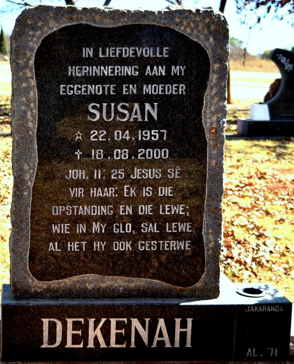DEKENAH Susan 1957-2000