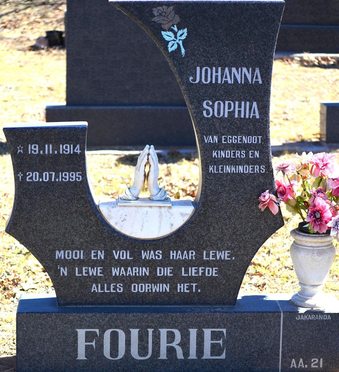 FOURIE Johanna Sophia 1914-1995