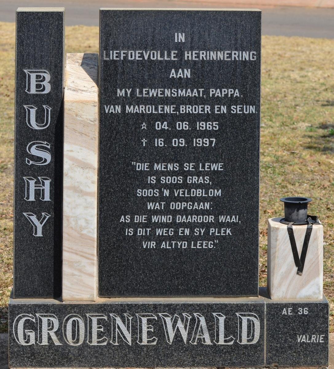 GROENEWALD Bushy 1965-1997