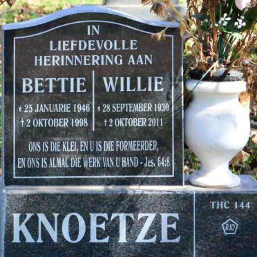KNOETZE Willie 1930-2011 &amp; Bettie 1946-1998