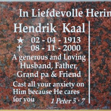 KAAL Hendrik 1913-2000