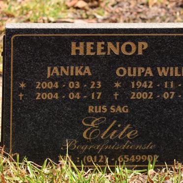 HEENOP Willie 1942-2002 :: HEENOP Janika 2004-2004