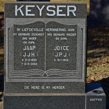 KEYSER J.J.H 1930-2002 &amp; J.P.J. 1934-