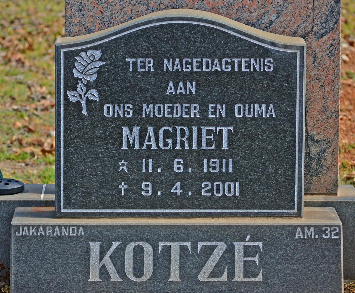 KOTZÉ Magriet 1911-2001