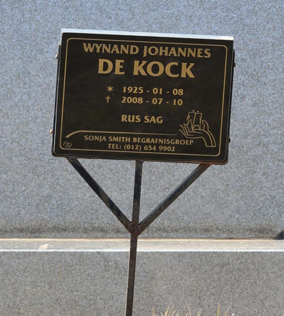 KOCK Wynand Johannes, de 1925-2008