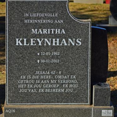 KLEYNHANS Maritha 1962-2002