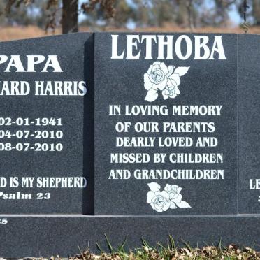 LETHOBA Leonard Harris 1941-2010 &amp; Lilian Tryfina 1942-2011