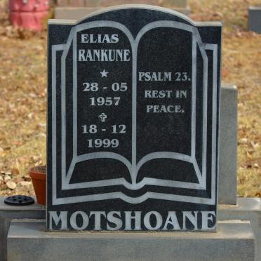 MOTSHOANE Elias Rankune 1957-1999