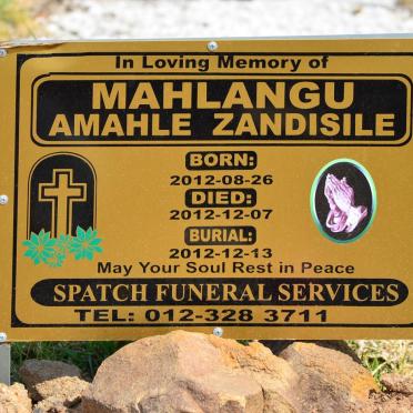 MAHLANGU Amahle Zandisile 2012-2012