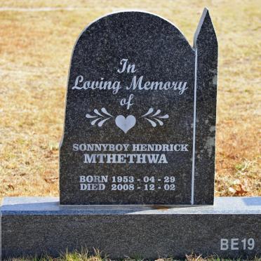 MTHETHWA Sonnyboy Hendrick 1953-2008