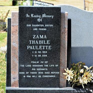 MAZUBANE Zama Thabile Paulette 1984-2010
