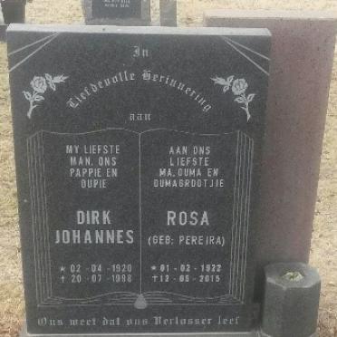 PLOOY Dirk Johannes, du 1920-1998 &amp; Rosa PEREIRA 1922-2015