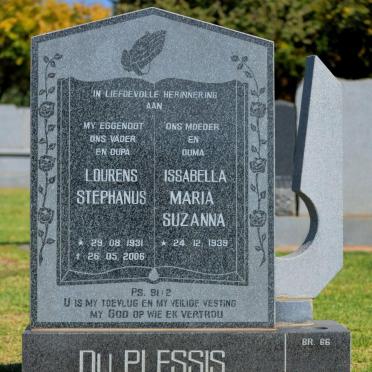PLESSIS Lourens Stephanus, du 1931-2006 &amp; Issabella Maria Suzanna 1939-