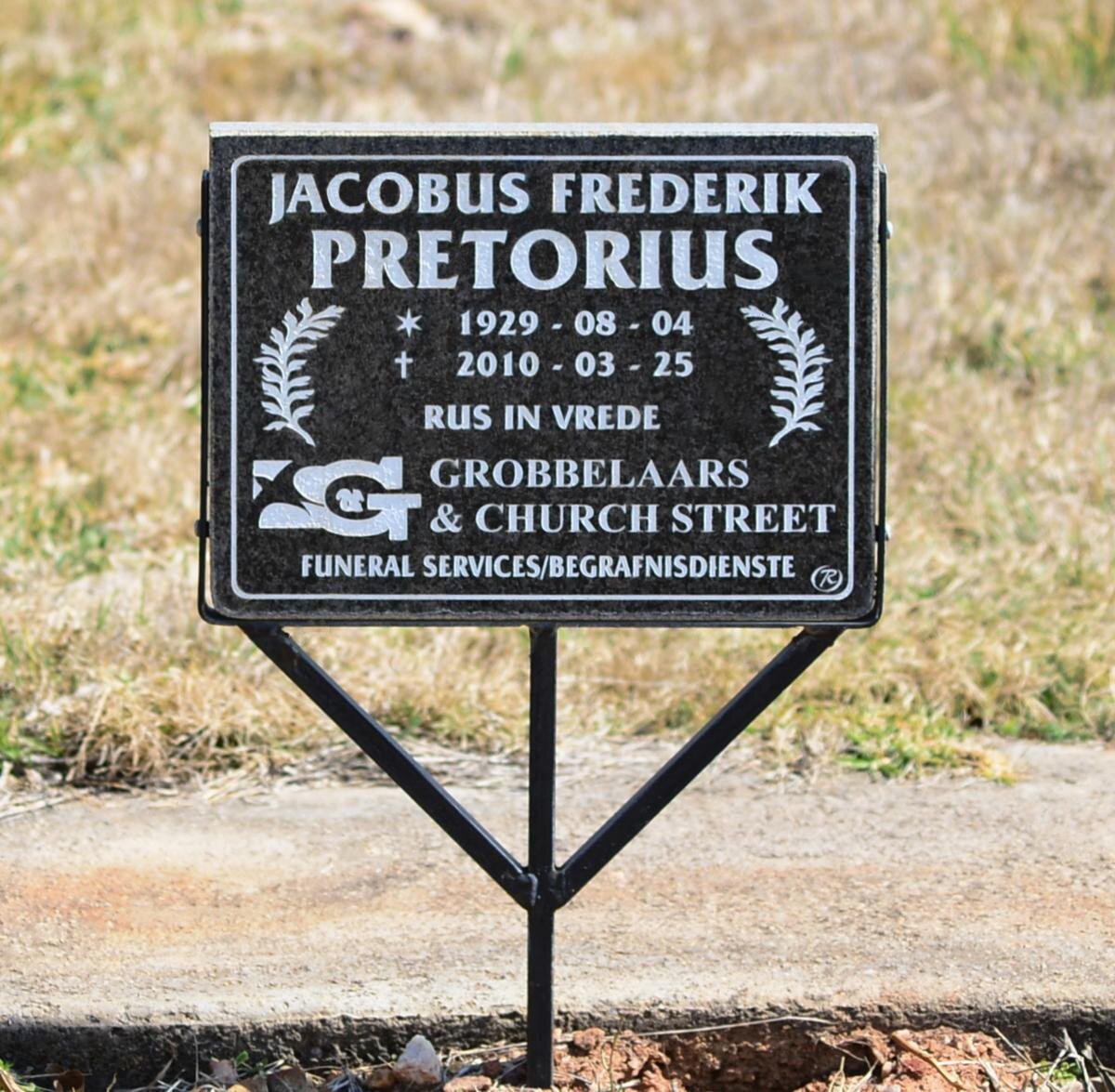 PRETORIUS Jacobus Frederik 1929-2010