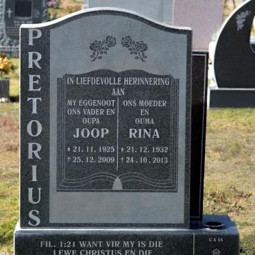 PRETORIUS Joop 1925-2009 &amp; Rina 1932-2013