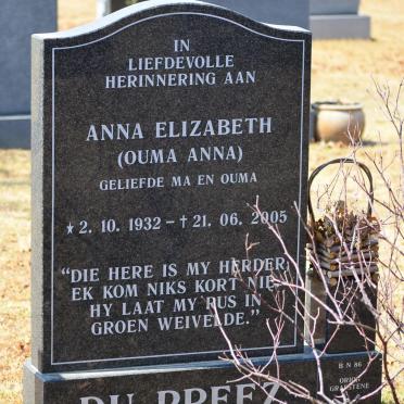 PREEZ Anna Elizabeth, du 1932-2005