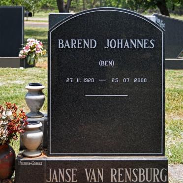 RENSBURG Barend Johannes, Janse van 1920-2000