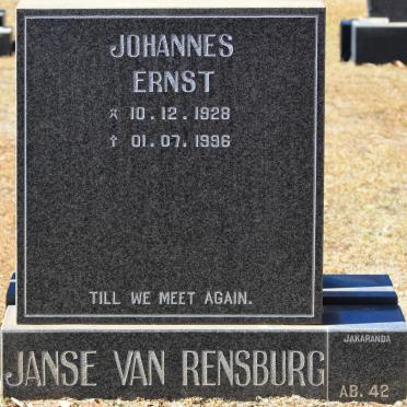 RENSBURG Johannes Ernst, Janse van 1928-1996