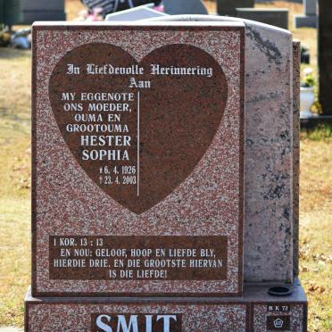 SMIT Hester Sophia 1926-2003