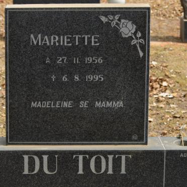 TOIT Mariette, du 1956-1995