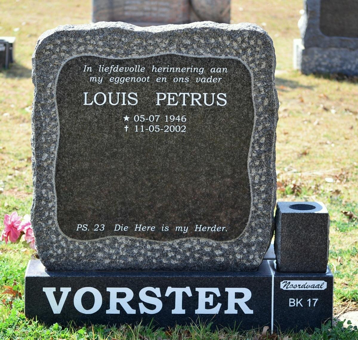VORSTER Louis Petrus 1946-2002