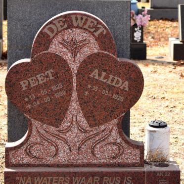 WET Peet, de 1923-1999 &amp; Alida 1926-