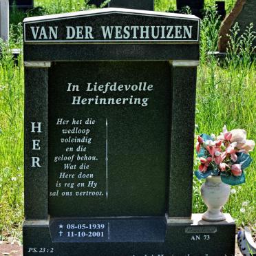 WESTHUIZEN Her, van der 1939-2001
