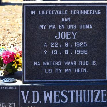 WESTHUIZEN Joey, v.d. 1925-1996