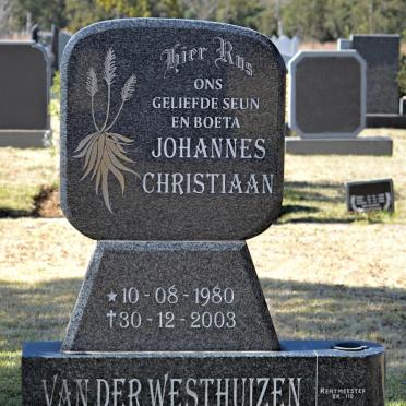WESTHUIZEN Johannes Christiaan, van der 1980-2003