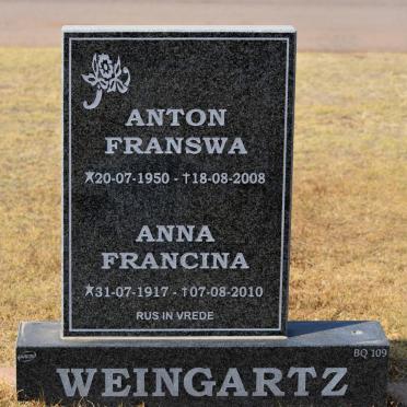 WEINGARTZ Anna Francina 1917-2010 :: WEINGARTZ Anton Franswa 1950-2008