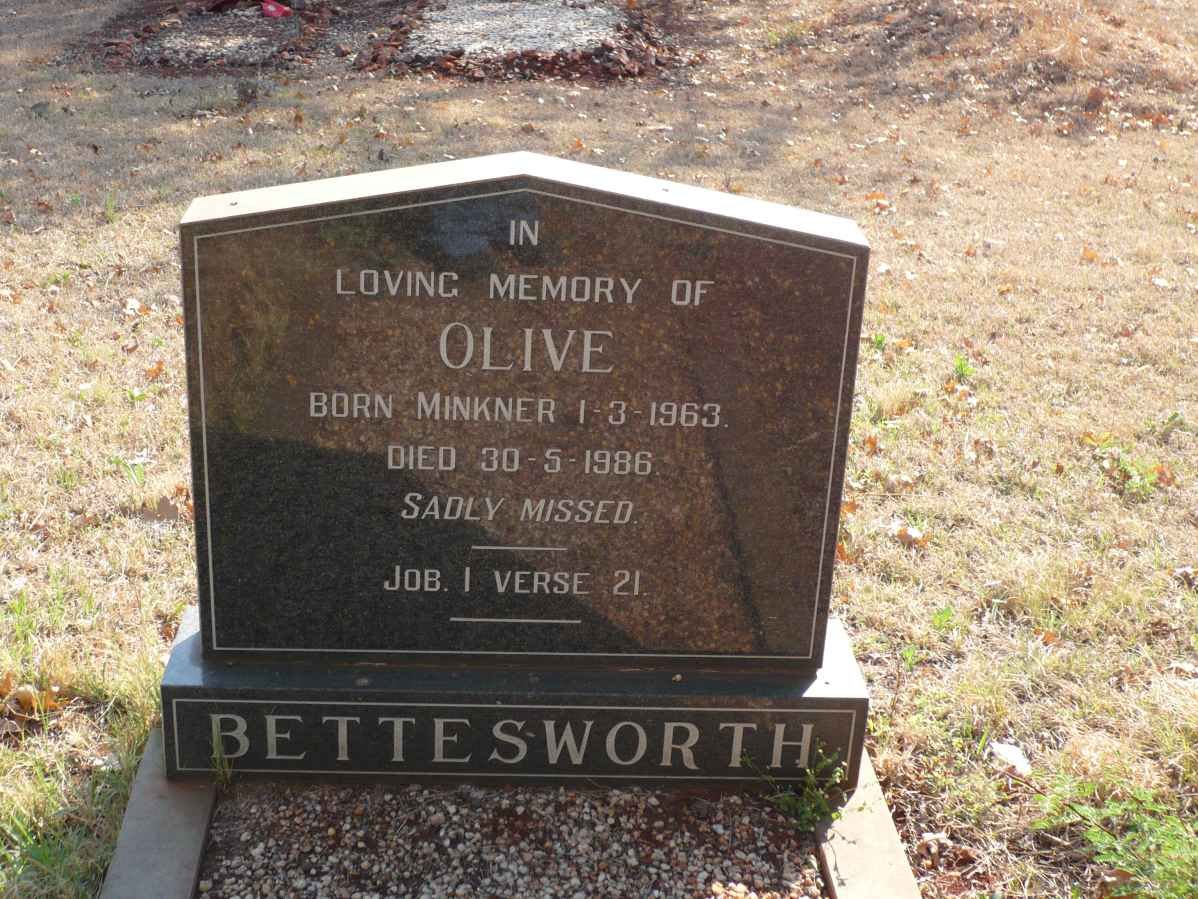BETTESWORTH Olive nee MINKNER 1963-1986