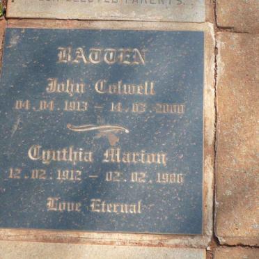 BADDEN John Colwell 1913-2000 &amp; Cynthia Marion 1912-1986