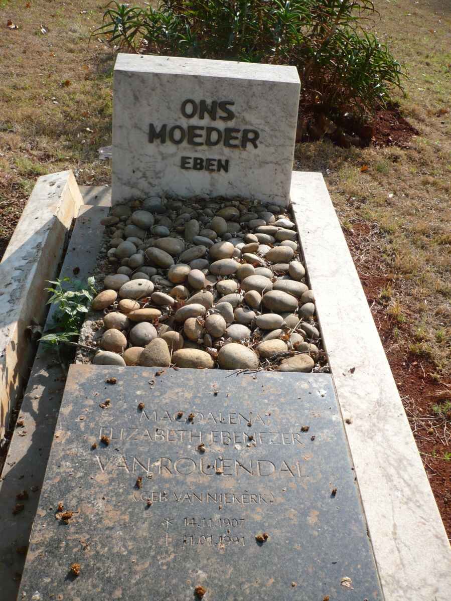 ROUENDAL Magdalena Elizabeth Ebenezer, van nee VAN NIEKERK 1907-1991