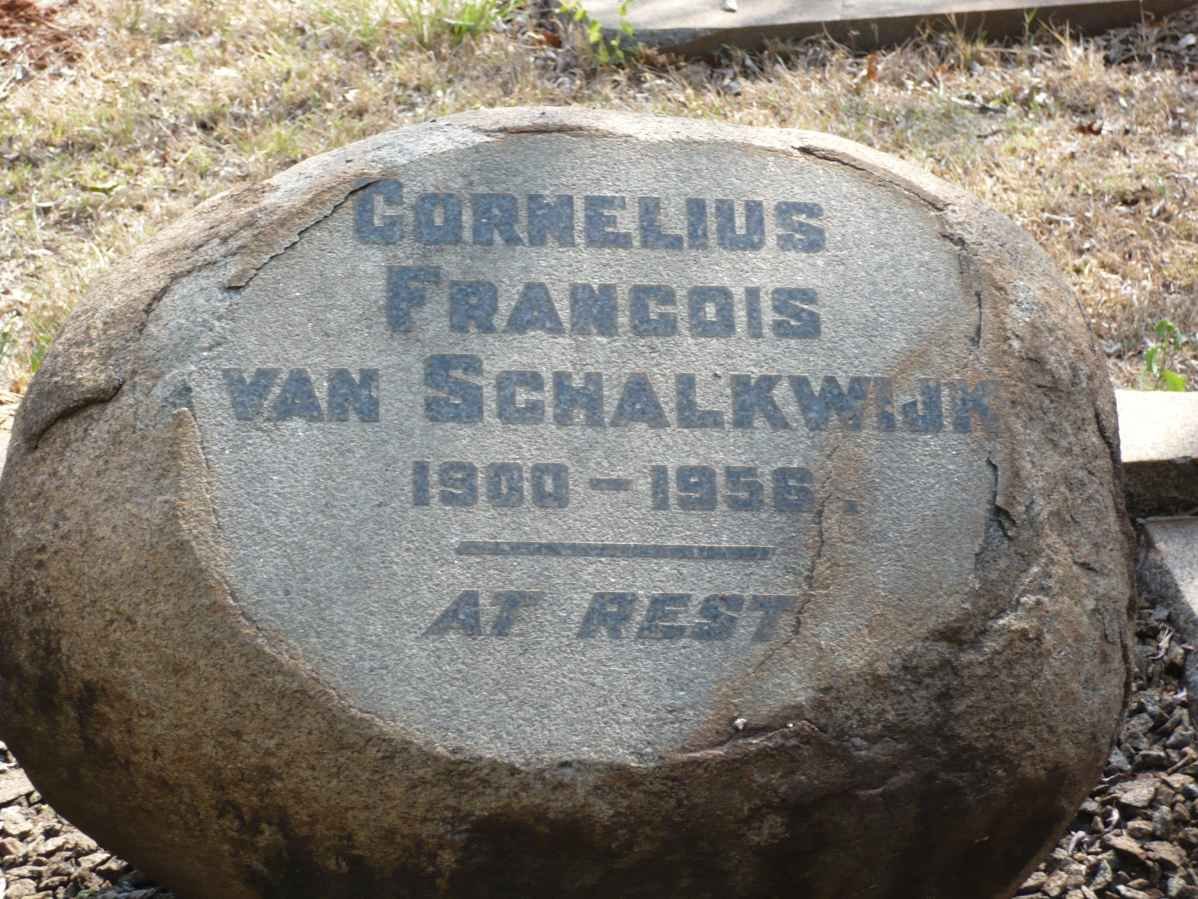 SCHALKWYK Cornelius Francois, van 1900-1956