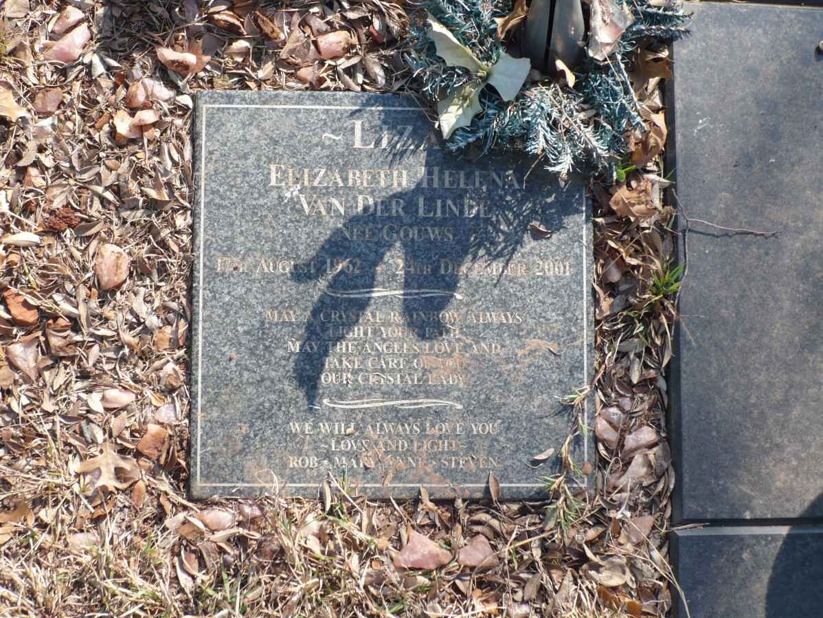 LINDE Elizabeth Helena, van der nee GOUWS 1962-2001