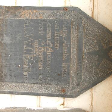 TONDER Maria Alettha, van 1901-1902