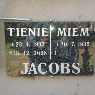 JACOBS Tienie 1933-2008 &amp; Miem 1935-