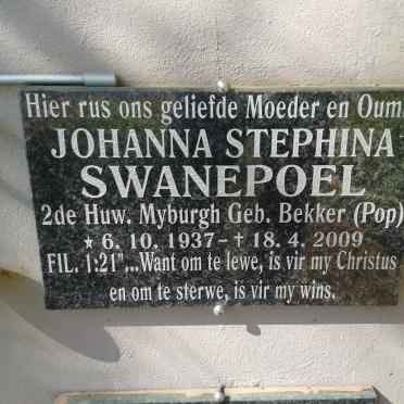 MYBURGH Johanna Stephina voorheen SWANEPOEL nee BEKKER 1937-2009