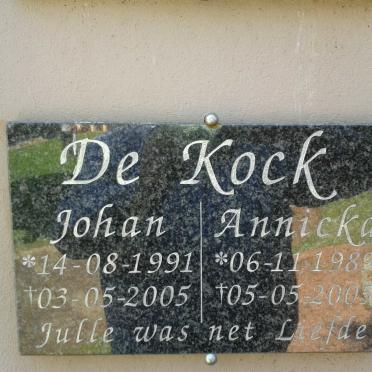 KOCK Annicka, de 1989-2005 :: DE KOCK Johann 1991-2005
