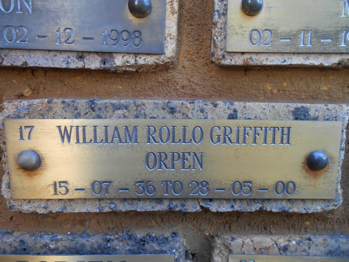 ORPEN William Rollo Griffith 1936-2000