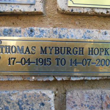 HOPKINS Thomas Myburgh 1915-2000