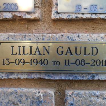 GAULD Lilian 1940-2011