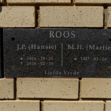 ROOS J.P. 1926-2014 &amp; M.H. 1927-