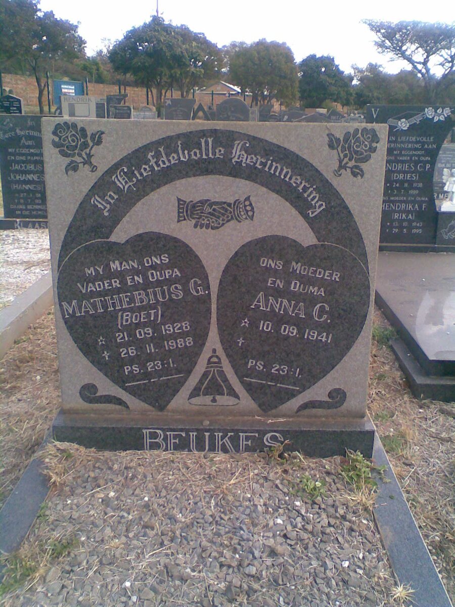 BEUKES Mathebius G. 1928-1988  Anna C. 1941