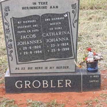 GROBLER Jacob Johannes 1920-1994 & Catharina Johanna 1924-1998