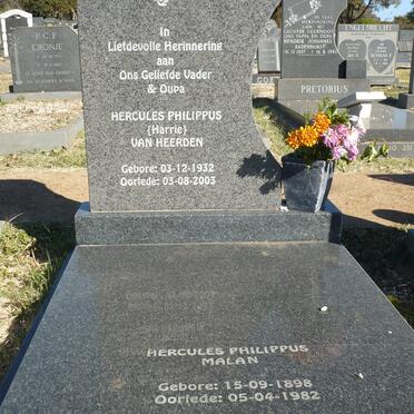 MALAN Hercules Philippus 1898-1982 :: HEERDEN Hercules Philippus, van 1932-2003 