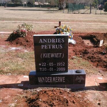MERWE Andries Petrus, van der 1952-2009